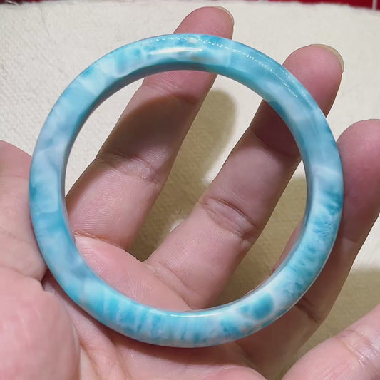 ラリマーブレスレット｜天然海纹石 一点物 ハンドメイド